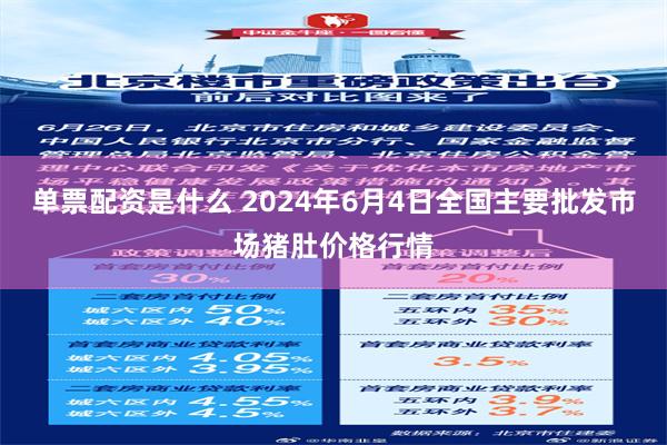 单票配资是什么 2024年6月4日全国主要批发市场猪肚价格行情