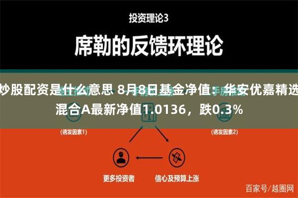 炒股配资是什么意思 8月8日基金净值：华安优嘉精选混合A最新净值1.0136，跌0.3%