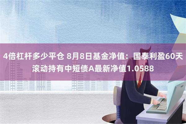 4倍杠杆多少平仓 8月8日基金净值：国泰利盈60天滚动持有中短债A最新净值1.0588