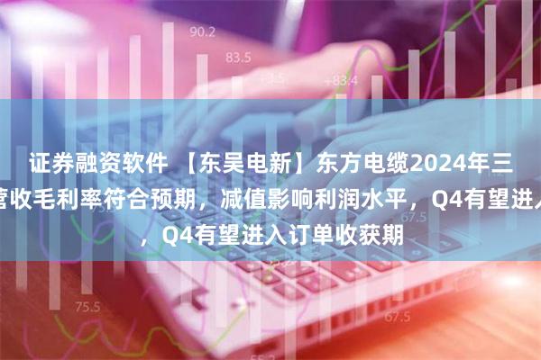 证券融资软件 【东吴电新】东方电缆2024年三季报点评：营收毛利率符合预期，减值影响利润水平，Q4有望进入订单收获期